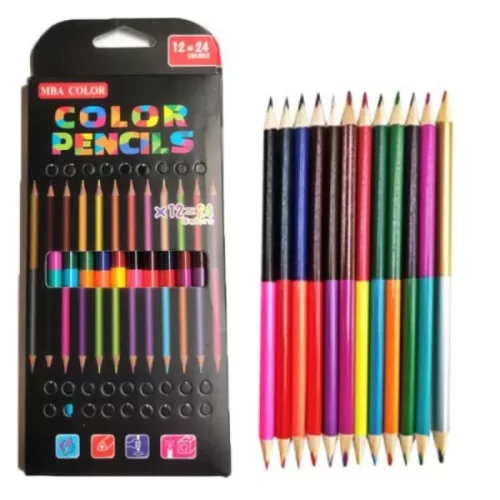 Mba colour pencils 12 double sided colour pencils