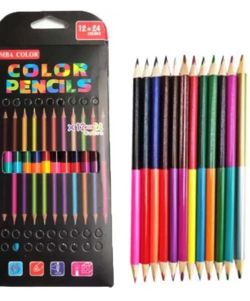 Mba colour pencils 12 double sided colour pencils